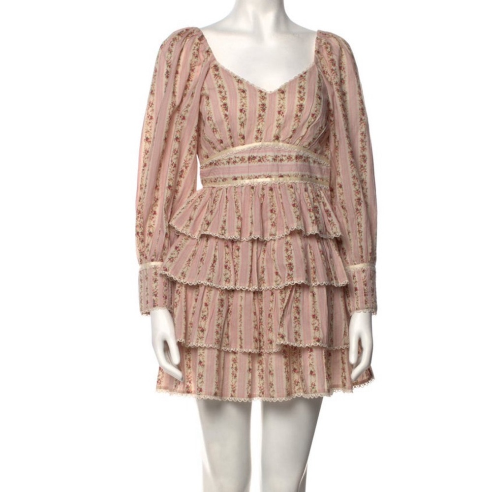 Loveshackfancy dress pink stripes long sleeve